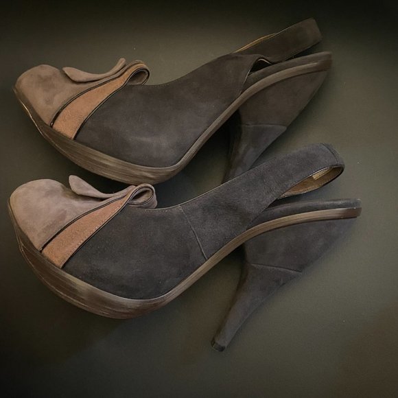 NIB Marni Purple Pink Suede Platform Heels Slingbacks Made in Italy Sz 40 $950 - Picture 14 of 16